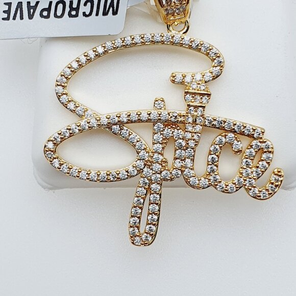 "14K Gold Plated Cubic Zircon Pendant, INUS1BR097 - Picture 9 of 10